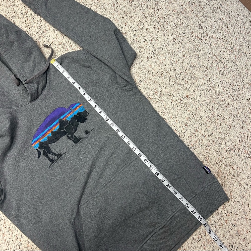 Patagonia Gray Hoodie with Buffalo Design - Picture 6 of 7